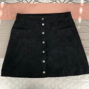 Fall black mini skirt